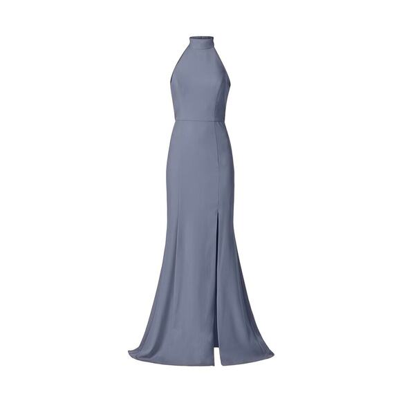 Amsale Dresses & Skirts - Amsale Cora Halter Neck High-Low Dress Slate Size 14 NWOT $300 Slate